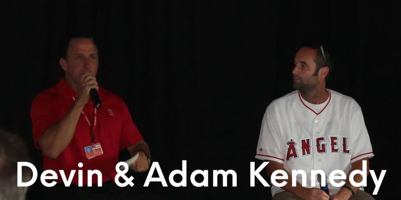 Devin Christopher on stage with Adam Kennedy.